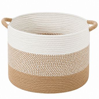 Cotton Woven Rope Storage Basket Boho Decor Versatile Laundry Hamper