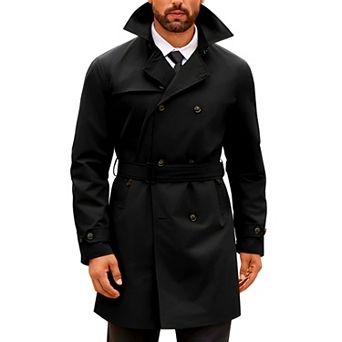 Men's Belted Windbreaker Coat