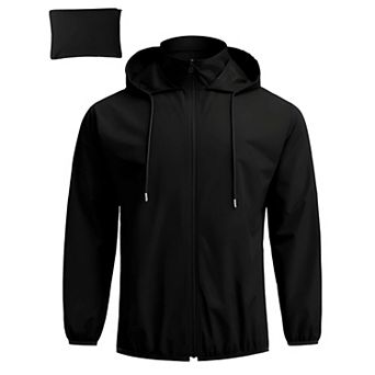 Mens Packable Hooded Raincoat