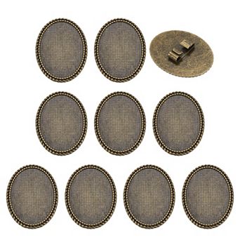 10 pc Bolo Tie Buckle Oval Blank Tie Slide Clasp Accessories Vintage Cabochon Settings Findings