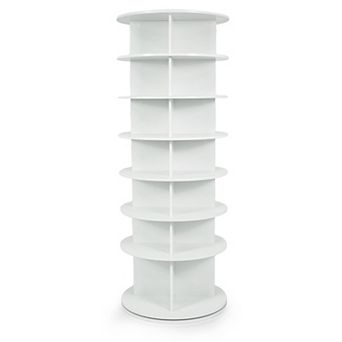 Costway 7 tier Rotating Shoe Rack Tower with 4 Cubes Per Shelf for Hats, Bags & Books