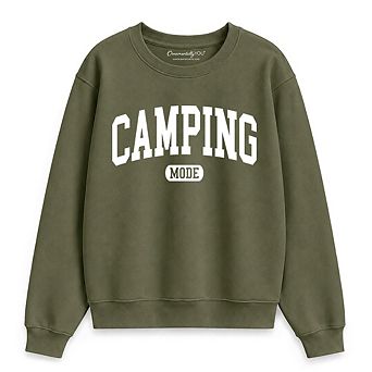 Camping Mode Varsity Sweatshirt, Minimalist Outdoors Sweater