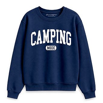 Camping Mode Varsity Sweatshirt, Minimalist Outdoors Sweater