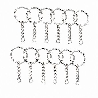 150 Pack Split Keyrings With Chain Jump Rings DIY Metal Keychain Parts