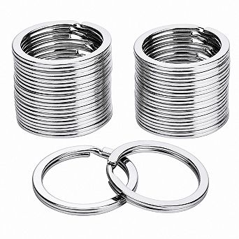 50 Pack Metal Split Key Rings Bulk Durable DIY Crafts Home Office Accessories