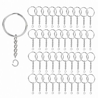 100 Pack Split Key Ring Chain Bulk With Open Jump Rings For DIY Crafts