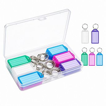 20 Pack Plastic Key Tags Reusable Organizer 5 Color Assortment