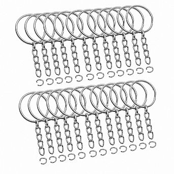 Bulk 1 Inch Keychain Sets With Chain And Jump Rings For DIY Crafts