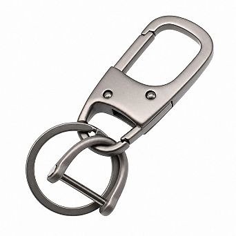 Zinc Alloy Keychain Clip With Detachable Valet Ring Anti Lost D Ring For Car Home Office