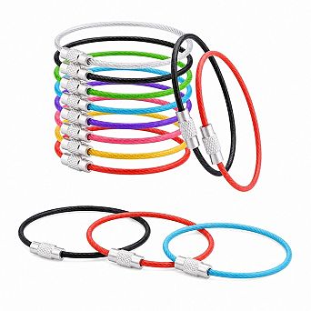 16 Pack Stainless Steel Nylon Coated Keychain Cable 6 Inch Versatile Key Ring