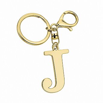 Stainless Steel Initial Letter Keychain Personalized Charm Gift for Women Men