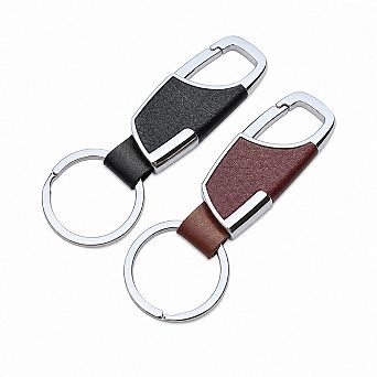 2 Pack Stainless Steel Leather Heavy Duty Keychain Holder For Car Home Office