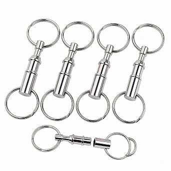 4 Pack Quick Release Detachable Dual Key Chain Rotatable Durable Iron Alloy