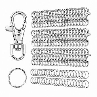 240 pc Lobster Claw Clasps Split Key Rings DIY Keychain Making Kit