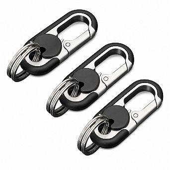 Men's Stainless Steel Zinc Alloy Keychain Double Ring Creative Gift