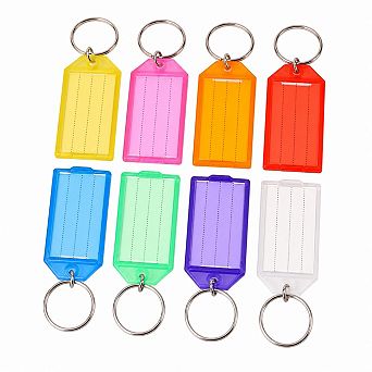 100 Pack Plastic Key Tags With Label Windows And Colorful Identifiers