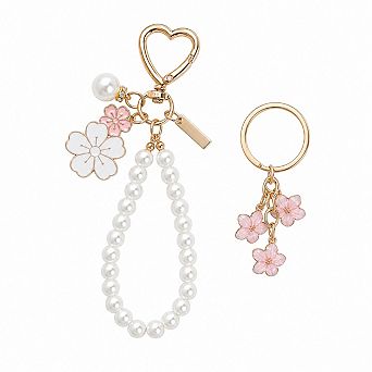 Cute Flower Keychain Kit For Women Zinc Alloy Bag Car Charm Accessories