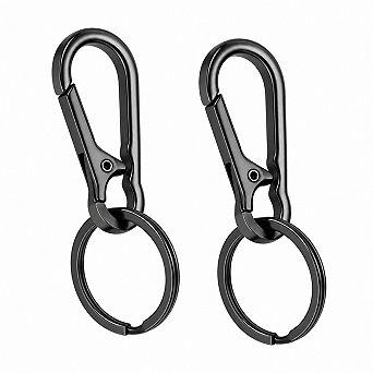 2 Pack Zinc Alloy Keychain Clips Sturdy Spring Loaded Organizer