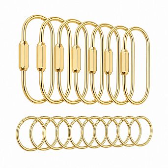Solid Brass Screw Lock Carabiner Keychain Set With O Rings For Diy Crafts And Daily Use