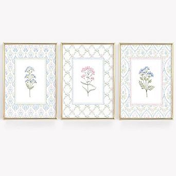 Wildflower Nursery Wall Art Print Pastel Floral for Girls’ Bedroom, Unframed