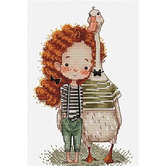 Lucy and the Goose Cross Stitch Kit by Hobby Jobby