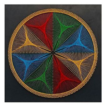 String Art DIY Kit - Starburst Spectrum. Wizardi Geometry Nail Painting