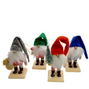 Christmas Gnomes Set. Wizardi Classic Wooden Festive Decoration