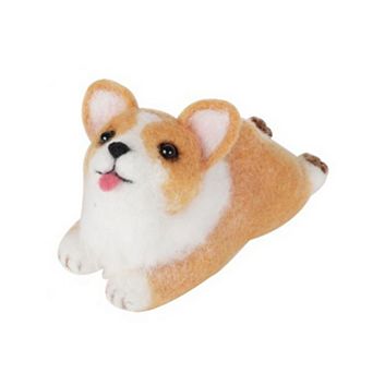 Corgi Needle Felting Kit. Wizardi DIY Wool Craft Kit