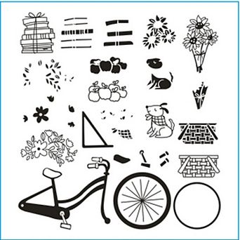 Vintage Bicycle Clear Stamp & Metal Cutter Set