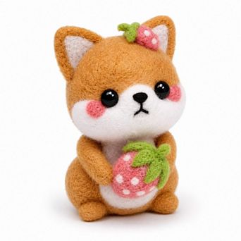 Strawberry Puppy Needle Felting Kit