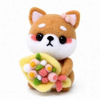 Bouquet Puppy Needle Felting Kit