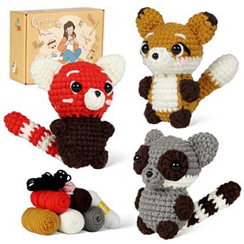 Red Panda, Raccoon & Fox Amigurumi Crochet Kit