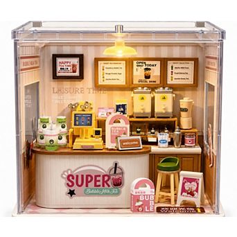 Bubble Tea Shop Miniature Dollhouse Kit