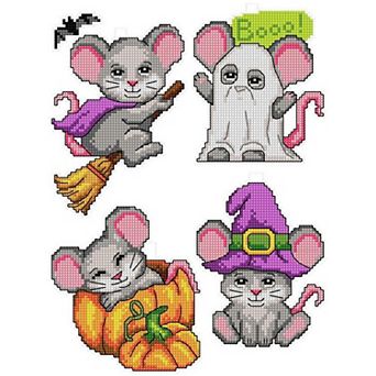 "Halloween Mouses" Counted Cross-Stitch Kit