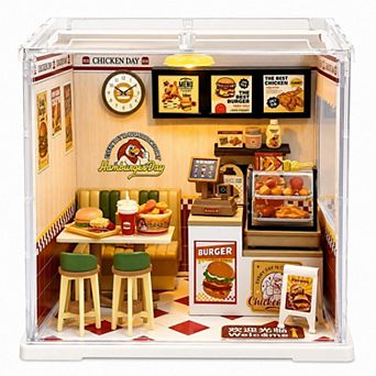 Burger Shop Miniature Dollhouse Kit