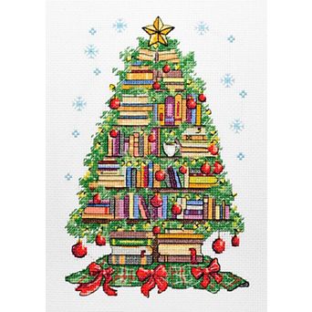 Reader's Christmas Tree Counted Cross-Stitch Kit by Abris Art