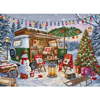 Christmas Trailer Counted Cross Stitch Kit