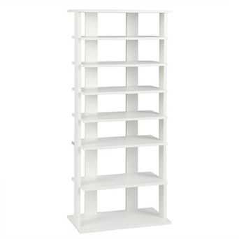 Costway Patented 7 tier Double Rows Shoe Rack Vertical Wooden Shoe Storage Organizer