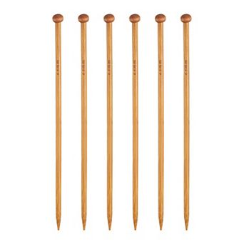 6 pc Knitting Needles, Straight Single Pointed Wooden Sweater Knitting Needles for Yarn Beginners
