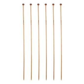 6 pc Knitting Needles, Straight Single Pointed Wooden Sweater Knitting Needles Yellow 2.75MM