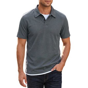 Men's Polo Shirts Casual Button Short Sleeve Golf Work Sports