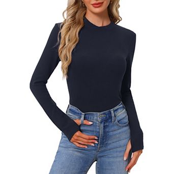 Womens Fleece Basic Layer Long Sleeve Winter Cold Top