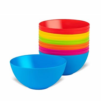12 Pack Colorful BPA Free Multipurpose Plastic Bowls