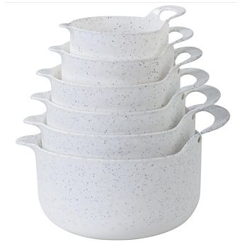 6 pc Non Slip Nesting Plastic Mixing Bowls