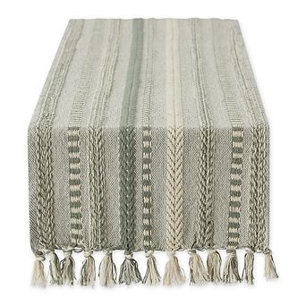 Farmhouse Braided Stripe Decorative Table Runner