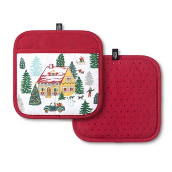 Town & Country Living Modern Winter House 2-Pack Pot Holders