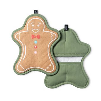 Town & Country Gingerbread Shaped 2-Pack Pot Holders