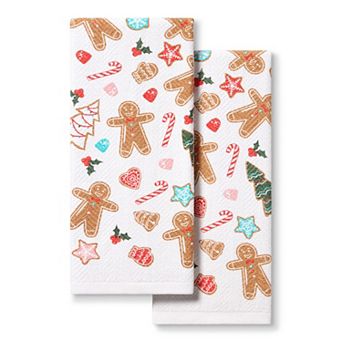 Town & Country Living Gingerbread Toss 2-Pack Kitchen Towels