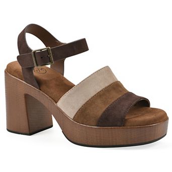 White Mountain Barrette Women's Platform Heel Slingback Sandals