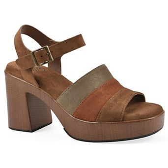 White Mountain Barrette Women's Platform Heel Slingback Sandals